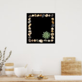 Poster cadre en pierre et succulent1 (Cuisine)