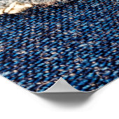 Poster Cadre en tissu jean bleu Denim. Dénim bleu fleur (Coin)