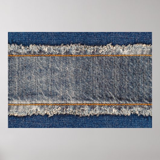Poster Cadre en tissu jean bleu Denim. Dénim bleu fleur (Devant)