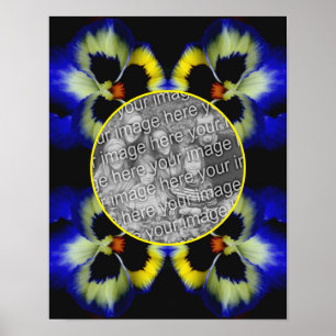 Poster Cadre Fleur Pansy Bleu Créez Votre Propre Photo