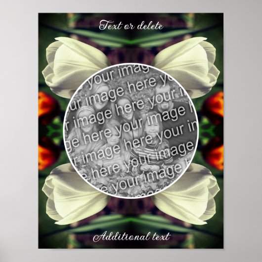 Poster Cadre Fleur Tulipe Blanche Créez votre propre phot (Devant)