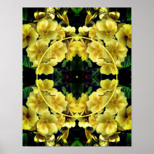 Poster Cadre Fleurs de printemps jaunes Ajoutez votre pro