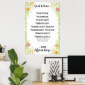 Poster Cadre floral bon à connaître neurodivers (Bureau à domicile)