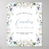 Poster Cadre Floral D'Hiver Devine Combien De Fêtes des m (Devant)