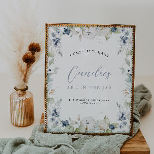 Poster Cadre Floral D'Hiver Devine Combien De Fêtes des m