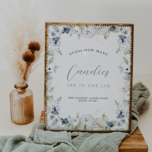 Poster Cadre Floral D'Hiver Devine Combien De Fêtes des m