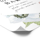 Poster Cadre floral marine foncé et rose Mimosa Bar (Coin)