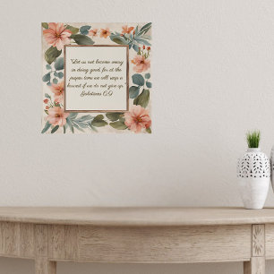 Poster Cadre floral personnalisable Rose Tilleul Sage