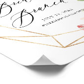 Poster Cadre Géométrique Bienvenue Brunch Mariage Floral (Coin)