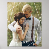 Poster Cadre géométrique et monogramme tendance (Devant)