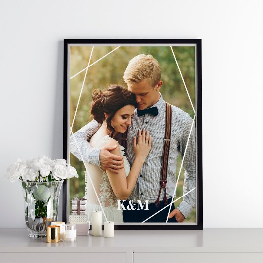 Poster Cadre géométrique et monogramme tendance