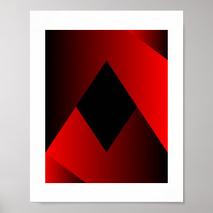 Poster Cadre géométrique rouge et noir gras