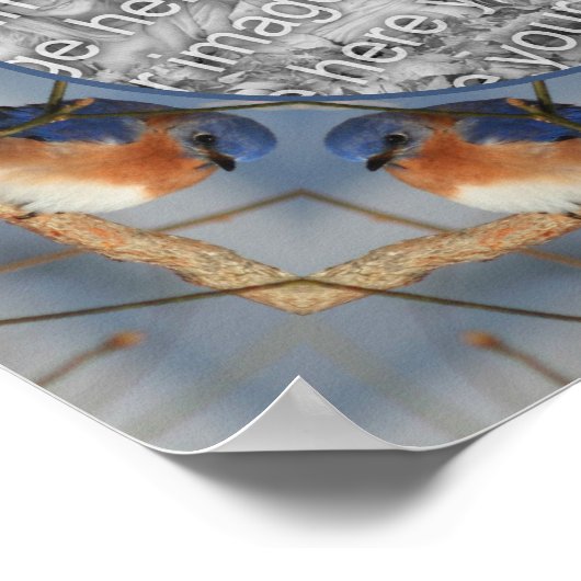Poster Cadre naturel Bluebird Créez votre propre photo (Coin)
