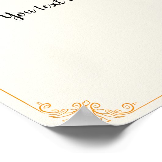 Poster Cadre Or Elégant Personnalisable sur Beige B Vinta (Coin)