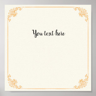 Poster Cadre Or Elégant Personnalisable sur Beige B Vinta