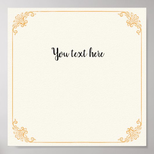 Poster Cadre Or Elégant Personnalisable sur Beige B Vinta (Devant)