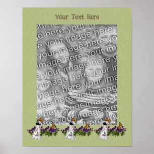 Poster Cadre Papillons de chiot Dalmatien Ajoutez votre p