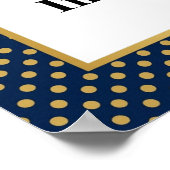 Poster Cadre photo à pois Navy & Or Classique (Coin)