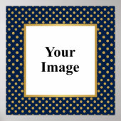 Poster Cadre photo à pois Navy & Or Classique (Devant)