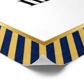 Poster Cadre photo à rayures diagonales Navy & Or (Coin)