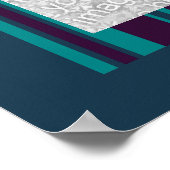 Poster Cadre photo à rayures turquoises foncées et violet (Coin)