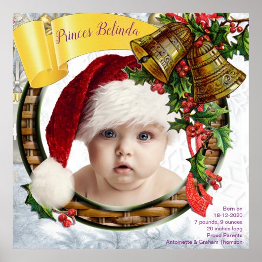 Poster Cadre photo bébé Noël (Devant)