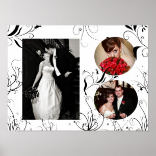 Poster Cadre photo de mariage élégant Imprimer