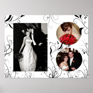 Poster Cadre photo de mariage élégant Imprimer