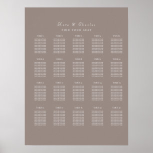Poster Cadre photo élégant Qr Code carte de sièges