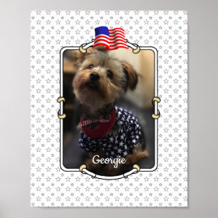 Poster Cadre photo personnalisé USA American Flag Patriot