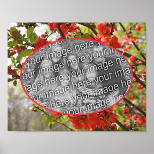 Poster Cadre Red Blossoms Créer Votre Propre Photo (Devant)