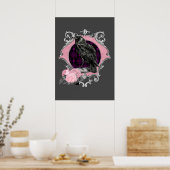 Poster Cadre Rose Goth Raven (Cuisine)