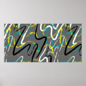 Poster Cadre urbain abstrait et transparent avec vague gr (Devant)