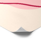 Poster Cadre Wavy moderne Magenta Mariage rose Bienvenue (Coin)