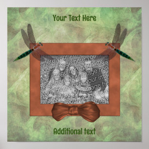 Poster Cadres de libellules mignons Créer votre propre ph