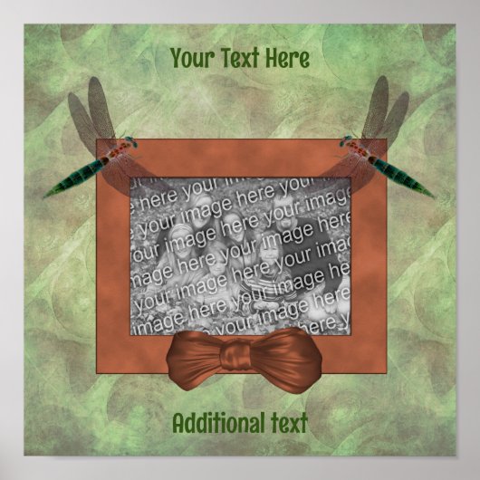 Poster Cadres de libellules mignons Créer votre propre ph (Devant)