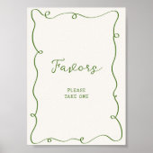 Poster Cadres verts dessinés à la main Favorisés (Devant)