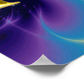 Poster CADUCÉE D'OR INfirmière Diplômée SYMBOLE Bleu Viol (Coin)