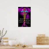 Poster CADUCUS D'OR, 7 CHAKRAS, VIOLET ROSE Médicale, Yog (Cuisine)