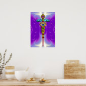 Poster CADUCUS D'OR 7 CHAKRAS, Yoga, Violet Médicale (Cuisine)