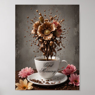 Poster Café à la fleur de chocolat