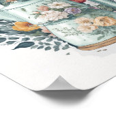 Poster Café Aquarelle Moderne Botanique Floral Cuisine (Coin)