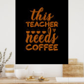 Poster Café Art Ce Professeur A Besoin De Café (Cuisine)
