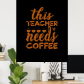 Poster Café Art Ce Professeur A Besoin De Café (Bureau à domicile)