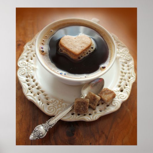 Poster Café avec coeur (Devant)