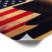 Poster Café avec drapeau américain (Coin)