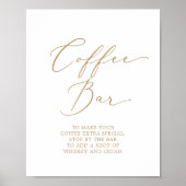 Poster Café-bar Mariage Delicic Gold Calligraphy (Devant)