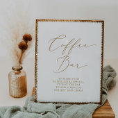 Poster Café-bar Mariage Delicic Gold Calligraphy