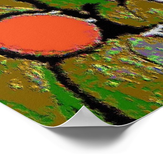 Poster Café Bleu, Style Matisse (Coin)