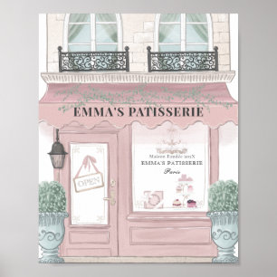 Poster Café boulangerie Patisserie Pink En toile de fond
